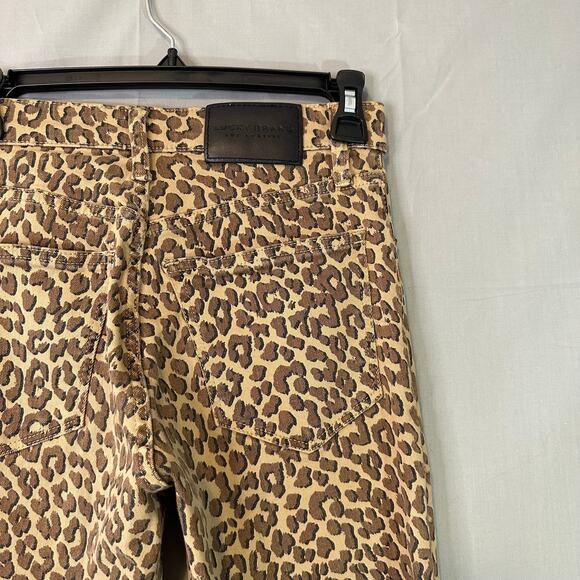 Lucky Brand Jeans 25 Leopard Print Brown High Rise Straight Bridgette Ankle - Picture 8 of 13